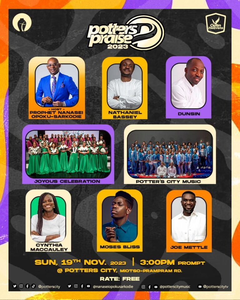 Joe Mettle, Nathaniel Bassey, Dunsin Oyekan, And A Stellar Lineup Unite For A Power Packed Potter’s Praise 23 On November 19th