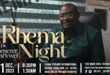 31st December is RHEMA NIGHT with Rev. Dr. Ebenezer Markwei
